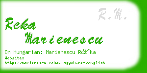 reka marienescu business card